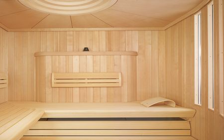 Design-Sauna CHARISMA mit LOUNGE-Liegenausstattung innen