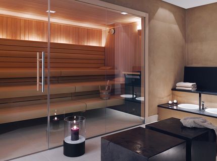 Sauna-, Spa- und Wellness-Referenzen: Momentum Spa; Außenansicht Sauna